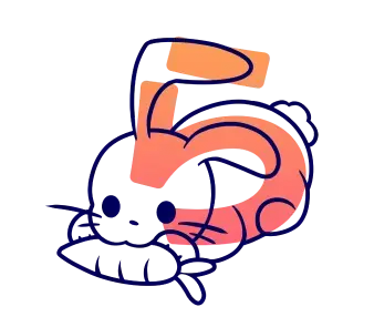 Mnemonic: the kana ら drawn as a rabbit